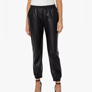 Liverpool NWT Women’s Pull-On Black Faux Leather Joggers Large